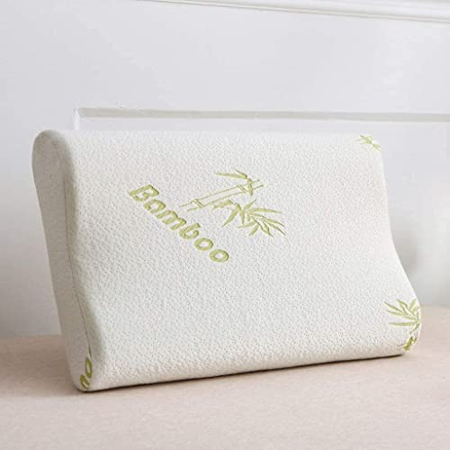 NIGHTZONE Contour Memory Foam Pillow With Free Bamboo Cover Cervical Massage Deep Sleep Neck Pillow Soft Support Removable Washable Cover Hypoallergenic Pillow (Contour Memory Foam Pillow)