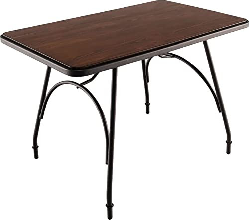 COSTWAY Rechteckiger Esszimmertisch, 110 x 70 x 76,5 cm, Esstisch für Küche Esszimmer, Holztisch Metallrahmen, Küchentisch für 4 Personen, Kaffeetisch Vintage, Industrie-Design