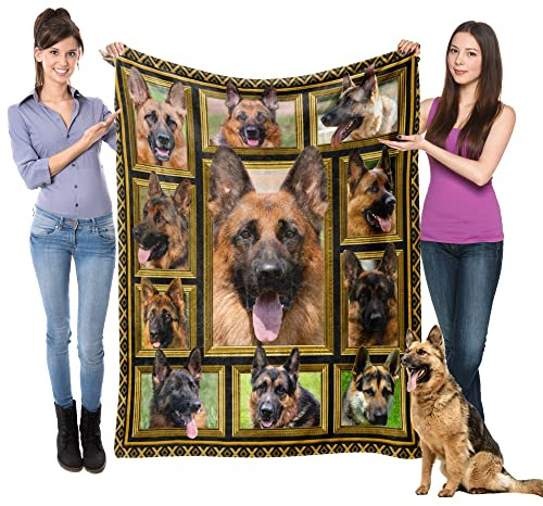 Hundedecke für Damen und Herren, weicher flauschiger Überwurf – Deutscher Schäferhund, Plüsch-Geschenk für Geburtstag, Weihnachten, 152,4 x 203,2 cm