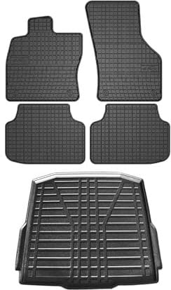 OMAC Fußmatten & Kofferraumwanne Set kompatibel mit Skoda Octavia Kombi 2012-2019 Gummi 5X