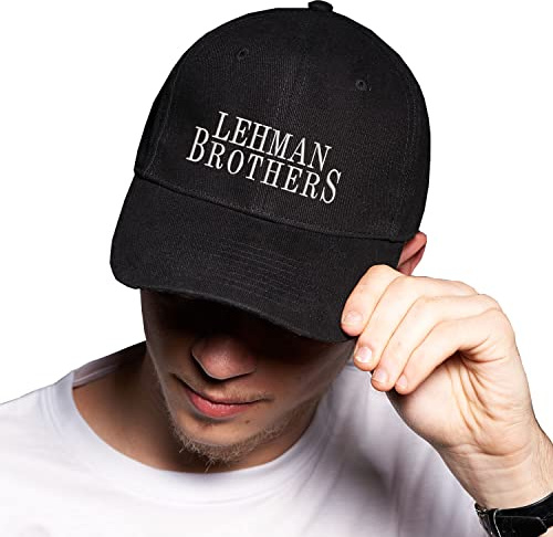 BroiderStudio Lehman Brothers Risk Management Department Schwarz Baseball Delta Kappe Verstellbare Unisex Original Urban Logo Sticken