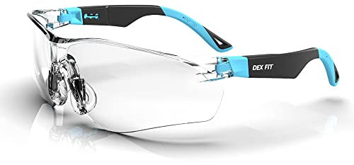 DEX FIT │ SG210 │ Lunettes de sécurité │ Vision claire, verres antibuée, confortables et durables │ Branches antiglisse réglables │ Protection UV