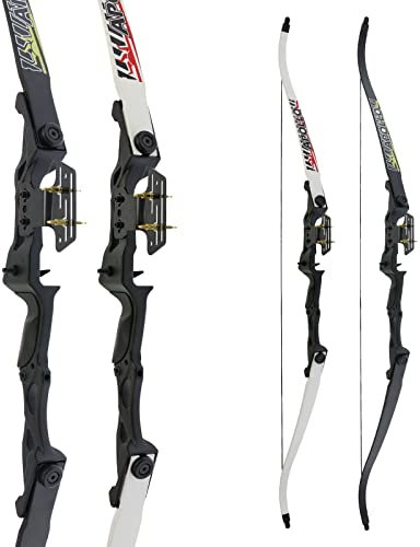 Drake Apollo - 62 Zoll - 40 lbs - Recurvebogen, elegant und schlank, Gute Stabilität und ausgezeichnete Leistung (schwarz/schwarz)