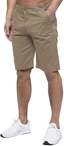 989Ze ENZO Mens Regular Fit Chino Shorts — 100% Cotton, Smart Casual, 10 Colours