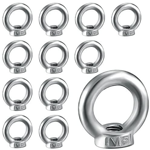 12 Stück Ringmutter M5 Augenmutter 304 Edelstahl Gewinde Ösenmutter Ringschraube Hardware Ringmuttern zum Hebegeräte Zubehör
