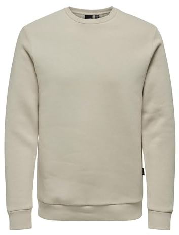 ONLY & SONS Men's ONSCERES Crew Neck NOOS Sweatshirt, Silver Lining, XS