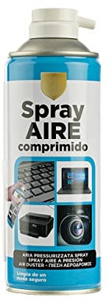 Spray de Aire Comprimido, Eliminación de Polvo, Perfecto para Limpieza de Teclados, Ordenador, Impresoras y Otros Equipos Eléctricos 400ml - 1 Unidad