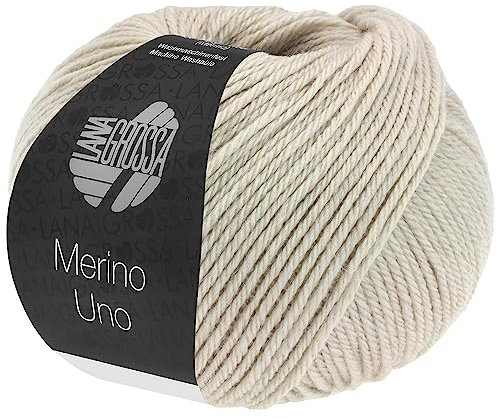 LANA GROSSA Merino Uno | Klassische Merinowolle mit Superwash-Ausrüstung | Handstrickgarn aus 100% Schurwolle (Merino) | 50g Wolle zum Stricken & Häkeln | 125m Garn FB74