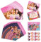 Gxhong 12Pcs Einladungskarte Umschlag für Kindergeburtstag Partys, Bankett Einladungskarte Princess Rosa, Rosa Cartoon Einladungskarten Set, für Jungen Mädchen Kinder zum Geburtstag Einschulung