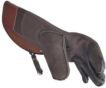 VlaMiTex J54 Falknerhandschuh für Falken und Habichte Greifvögel Handschuh aus Leder Braun (XXL)