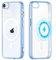 Yoedge Transparent Magnetisch Hülle für iPhone 8/7 / SE 2020 / SE 2022 4,7 [Kompatibel mit MagSafe] Dünn Silikon TPU Stoßfest Magnet Handyhülle Kratzfeste rutschfeste Schutzhülle für iPhone SE,Blau