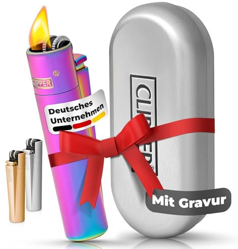 Clipper Feuerzeug mit Gravur | Feuerzeug Personalisiert | Gasfeuerzeug aus Metall | Feuerzeug mit Name | personalisiertes Geschenk | Geschenk für Männer | Vatertagsgeschenk | Herren Geschenke (ICY)