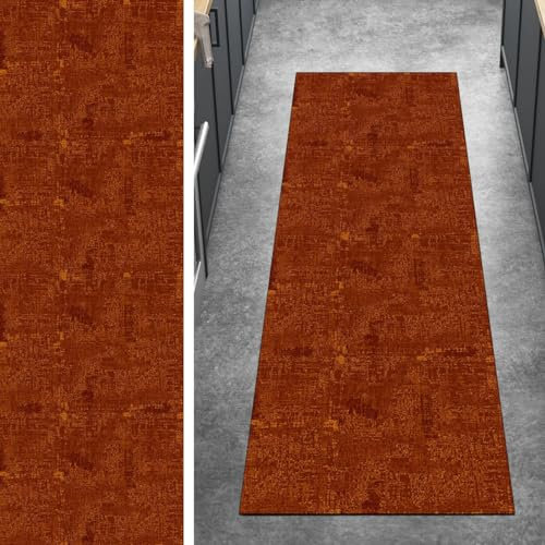 Ymural Läufer Flur rutschfest Teppich Küche 40x300CM Orange rutschfest Lang Abstrakt Meterware Kurzflor Polyester Korridor Schlafzimmer, Anpassbar