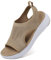 VTASQ Sandales Mode Femme orthopédiques pour Femmes Sandales Été Bout Ouvert Sandales de Plage Leger Confortable Sandales de Respirante Tricot Sandale de Sport Sandales De Marche Marron EU 40