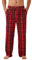 Ekouaer Schlafanzughose Herren Kurz Leichte Karierte Pyjama Herren Schlafanzughose PJ Hose mit Taschen und Knopfleiste Rot Schwarz M