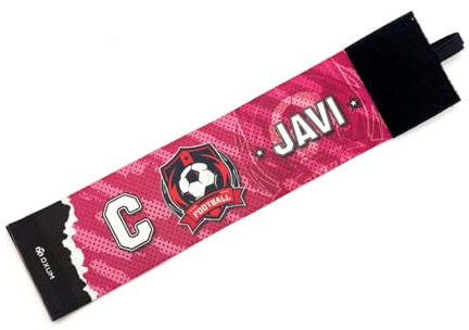 OXUM Sport: Personalisierte Kapitänsbinde für Fußball – Füge Dein Wappen, deinen Namen und Deine Farben hinzu – Elastische, verstellbare und strapazierfähige Binde – Design Kraken