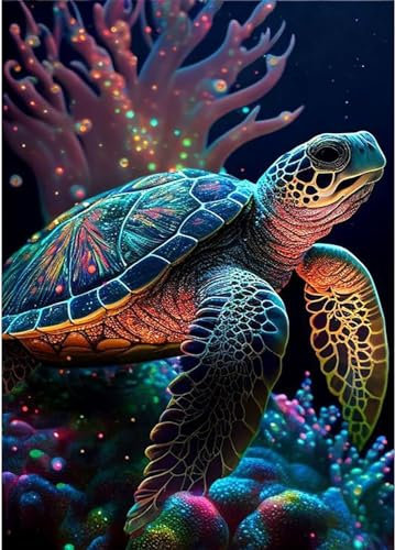 Yiminu.DS Diamond Painting Erwachsene Kinder, 5D Schildkröte Tiere Diamont Painting Bilder Diamant Painting Bastelset Basteln Mädchen, 30CM X 40CM
