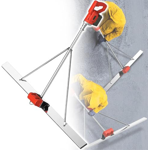 Batteriebetriebenes Vibrationsset für Betonestrich, mit 1,5 m langem Edelstahlbrett und kabellosem Vibrationsmotor, 6000-RPM-Lithiumbatterie-Lineal zum Nivellieren von Beton,110V