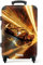 NoBoringSuitcases.com Kinderkoffer, Kinderkoffer Jungen, Koffer Groß, Koffer Kinder Jungen, TSA Schloss, Kindertrolley Jungen, Reisekoffer Groß, Koffer Mittelgroß (Rennwagen - Gold, 67 cm - 72 L)