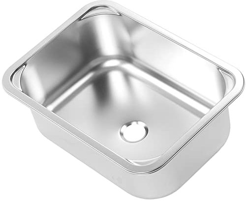 Lavabo de camping-car carré 345 x 245 x 136 mm en acier inoxydable 304 avec évacuation de 40 mm pour camping-car, van, yacht, bateau