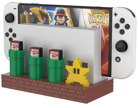 TGDPLUE Switch Game Card Storage Dock Compatible with Nintendo Switch OLED,Customized Mario Pattern Gaming Room Decor Case Gift for Girls Boys with 9 Game Card Slots and 2 Micro SD Card Slots