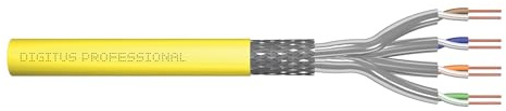 DIGITUS Cat.7A S/FTP Verlegekabel 500 m simplex Cca SFTP m | LSZH Halogenfrei – AWG 22/1 – PoE+ Kompatibel – 10 Gbit/s – 1500 MHz – LAN Verlegekabel Ethernet-Kabel – Gelb