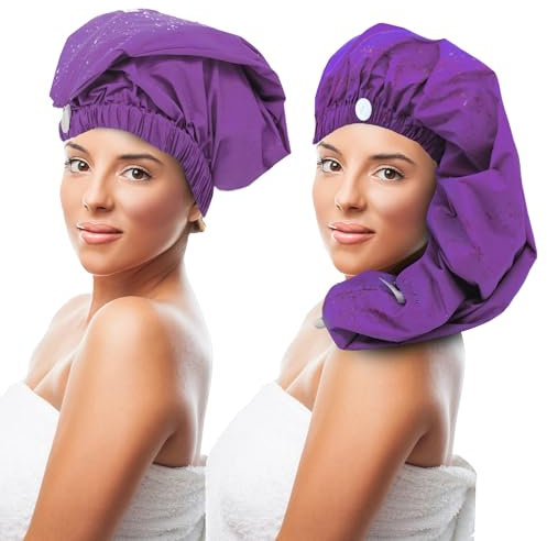 The OG Shower Cap - Purple large shower cap for Long Hair, Braids, Dreadlocks and Hair Extensions - Waterproof, Washable, Reusable Hair Accessories for Women, Men, and Teens - The Original Braid Tree