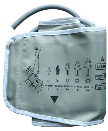 Manguito Tensiometro Arterial de 22-32 cm, Compatible con Monitores de Presión Arterial Universales, para Uso Médico y Personal