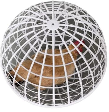 3 Stück Hühnerkäfig aus Kunststoff, rund, Kugelform für die Freizüchtung im Freien, aufrollbar