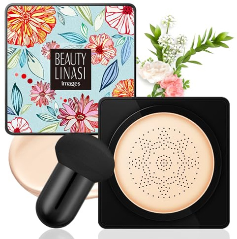 Pilzkopf Luftkissen CC Creme, BB Creme Foundation Feuchtigkeitsspendender Concealer Make-up-Basis, Mushroom Head CC Cream, Flüssige Grundierung für Aufhellende Gleichmäßiger Hautton (Elfenbein)