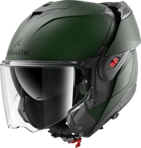 SHARK, Modularer Motorradhelm OXO BLANK Dark Green Mat G02, L