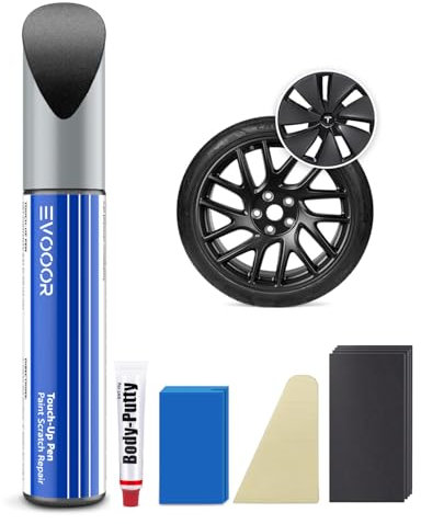 EVOOOR Photon Grey Tesla Llantas Kit de lápiz de retoque para Tesla Model 3 18 pulgadas 2024 – Coincidencia exacta – Repara arañazos y astillas (Photon Grey)