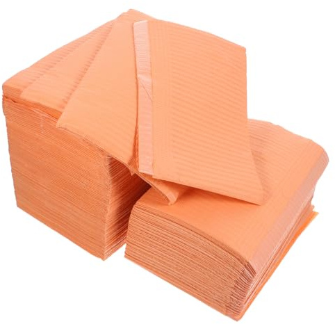 DRESSOOS Disposable Nail Art Table Mats Manicure Pads 125 Pieces Orange Salon Nail Art Desk Cushions Clean Practice Paper Tablecloths for Care