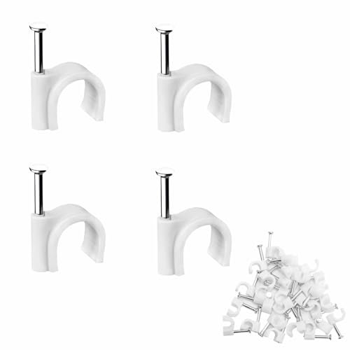 KTHZI 400 Pack 4mm 6mm 8mm 10mm Cable Tidy Wall Clips Pins Tacks Holder,Electric Large Wire Track Management 400 Pcs,White