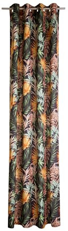 Clever-Kauf-24 Ösenschal Ember mehrfarbig beruckter Schal mit Metallösen | BxH 140x245cm | Gardine | natur | Vorhang |