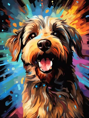 jieyisier Chien Diamond Painting Adulte,Peinture DIY Pour Débutants | Animaux Diamond Painting,Painting Diamant Adulte,Convient Pour la Décoration Murale,Cadeau de Vacances