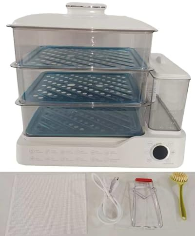 KabFbit 24L Food Steamer, 3-Tier Vegetable Steamer,1.5L Removable Tank
