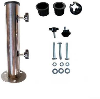 HpLive Sonnenschirmhalter Verstellbarer Knopfe für Schirmständer 38-48mm Edelstahl Halterung Gartenschirm Befestigung