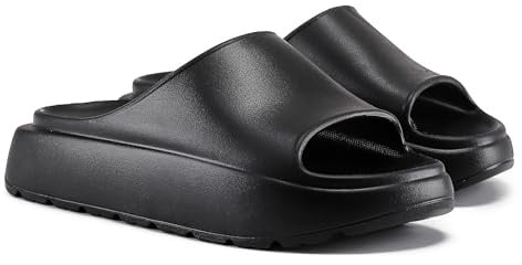 VIVASHOES Women's Flatform Waterproof Sliders – Lightweight Soft Cushioned Sole – Open Toe Sandals for Beach, Pool & Everyday Wear – True to Size Good for Wide Fit