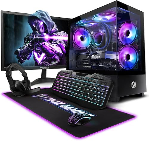 Vibox IV-542 Gaming PC Set Komplett • Monitor 23 Zoll • AMD Ryzen 7 5700X 4,6GHz • Nvidia RTX 3050 6GB • 16GB RAM • 1TB NVMe SSD • Windows 11 • WLAN