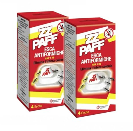 ZZ Paff Esca Formiche Insetticida Antiformiche 4 Pezzi, Trappola Professionale Per Uso Interno ed Esterno, Esche Pronte All’uso Per Eliminare Formiche in Casa (2)