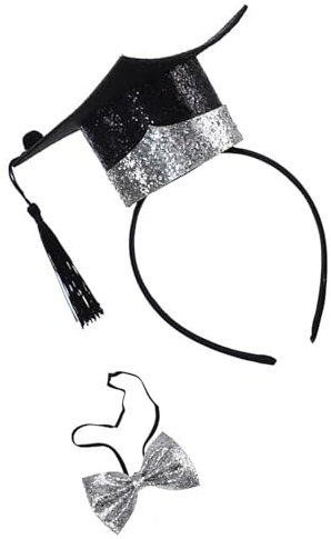 Kelisdi Wiederverwendbares Haar-Accessoire für den Anfang, Cosplay-Haarteile, detailliertes Doktormützen-Design und atmungsaktives Stoff-Stirnband, Unisex, Abschluss-Haarband für Erwachsene