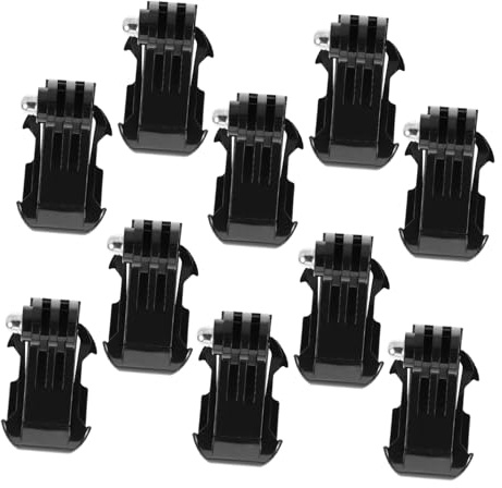 ERINGOGO 10pcs Long J-hooks Buckle Mount Kit with Screw for Action Cameras Vertical Surface Attachment Secure Dual Phone Clamp for Sports and Outdoor Use