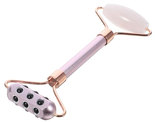 BIUDECO Roller de Massage Facial Pierre de Cristal Masseur Visage Anti-rides Raffermissant et Lifting Stimule la Circulation Sanguine Améliore Élasticité et Absorption des Soins