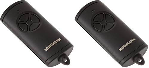 Hörmann Handsender HSE4 BS mit 4 Tastenfunktionen, mit Öse für Schlüsselanhänger, BiSecur Funktechnologie, (für Garagentor, Einfahrtstor, Haustür usw.), schwarz 4511736, 2er Pack