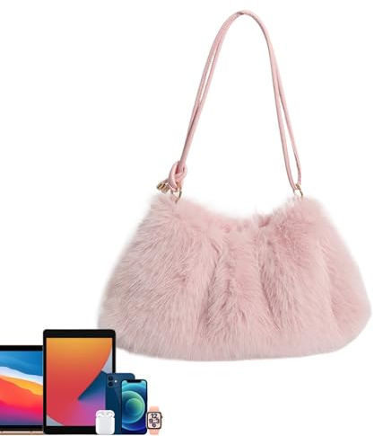 Flauschige Handtasche,Große Kapazität Weiche Niedliche Modische Tragetasche | Flauschige Umhängetasche für Damen | Für Reisen Ausflüge Party Verabredung Outdoor Pendeln Winter Herbst Geburtstag