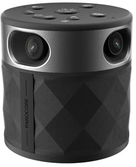 PANOCORE Videocamera da conferenza all-in-one a 360° per PC e Mac, con altoparlante e microfono, rilevamento automatico dell'altoparlante, registrazione 1080p e compatibilità con Webex/Zoom/Teams/Meet