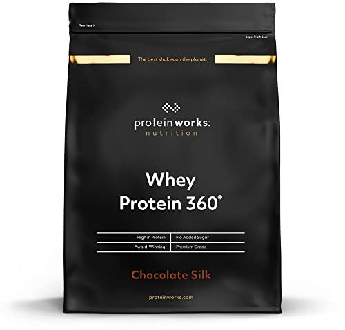 Protein Works - Whey Protein 360, Premium Whey Shake, Chocolate Silk, 40 Servings (1.2kg), Whey Protein Powder Blend, No Added Sugar Protein Shake