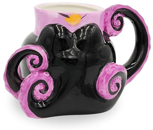 Silver Buffalo Disney Villains Ursula Tentacles - Taza de cerámica esculpida en 3D para café, 20 onzas