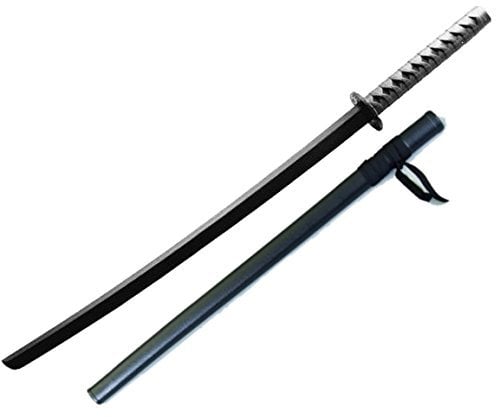 BAY® Set Angebot Katana mit Scheide SAYA aus Polypropylen Bokken Attrappe Training Samuraischwert Schwert Samurai schwarz aus TPR- Kunststoff 100 cm Trainingsschwert
